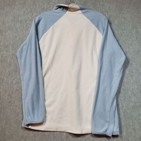 Columbia Sweatshirt Womens Large White Fleece Sportswear Logo 1/4 Zip Pullover - Picture 8 of 9